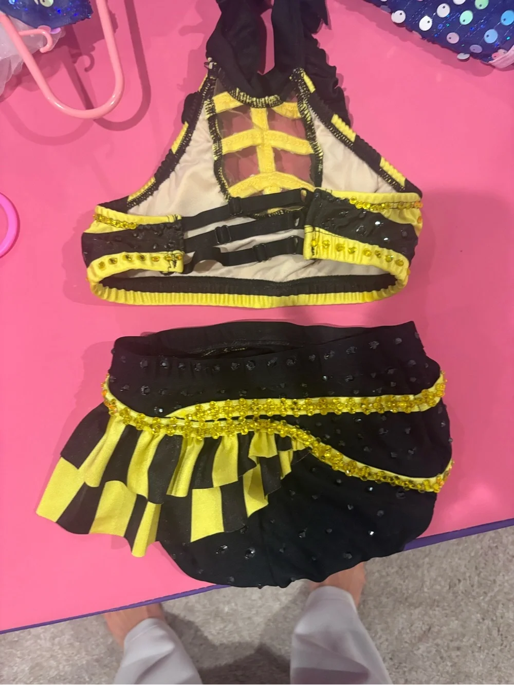 Kids Bee-Inspired Dance Costume - Black & Yellow